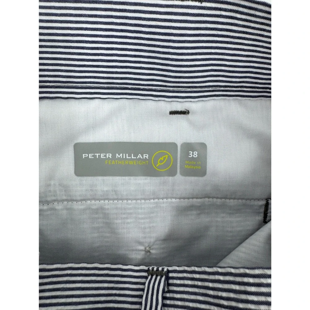 Peter‎ Millar Featherweight Mens 38 Seersucker Striped Shorts Blue White Crown
